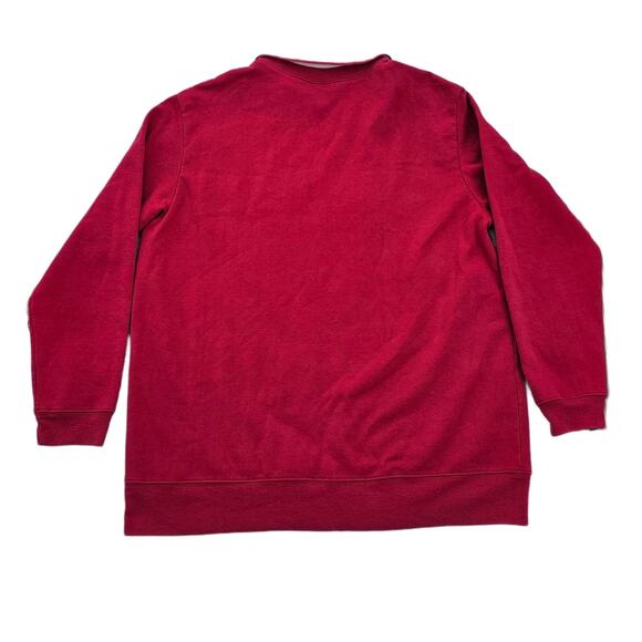 Red Christmas Collared Sweatshirt Size M Snowman Plaid Tree Poinsettia Holiday - Picture 11 of 12